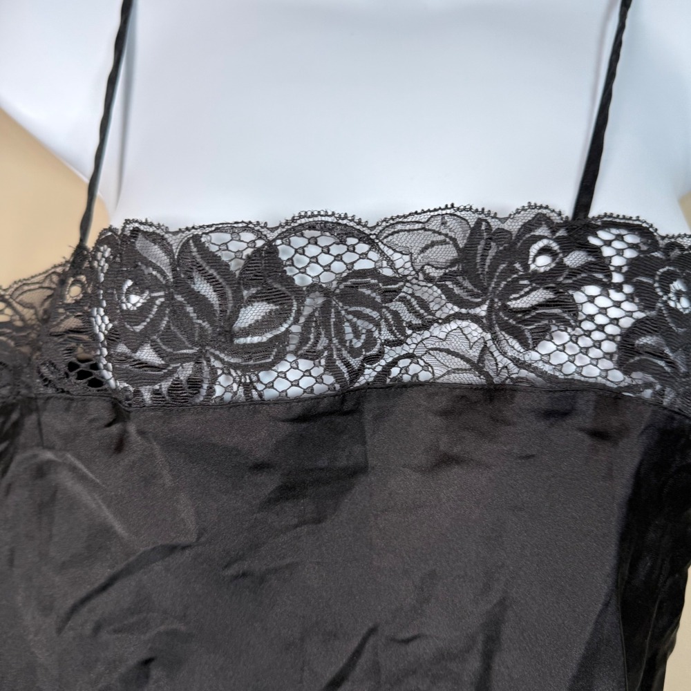 Black 100% Silk Delicate Lace Camisole Large - Picture 4 of 12